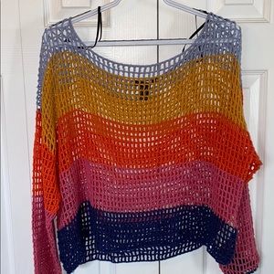 mesh colorful sweater / swim suit coverup